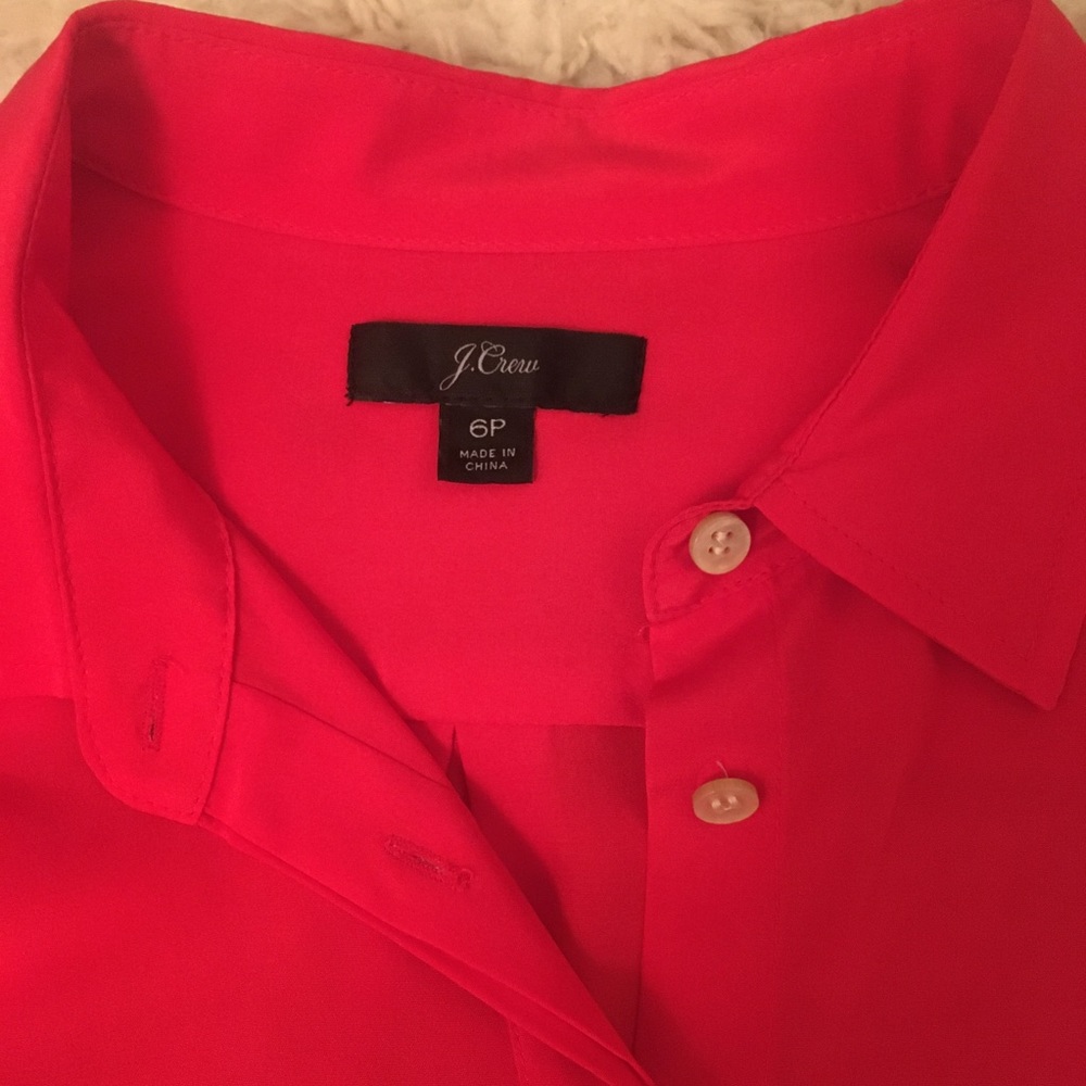 J.Crew Red silk pocket blouse - Picture 6 of 11